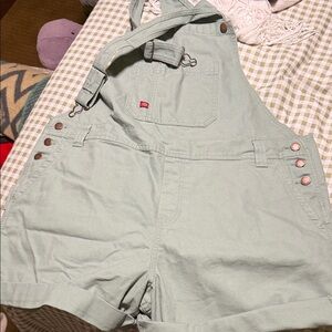 Dickies Women's Mint Green Short Overalls